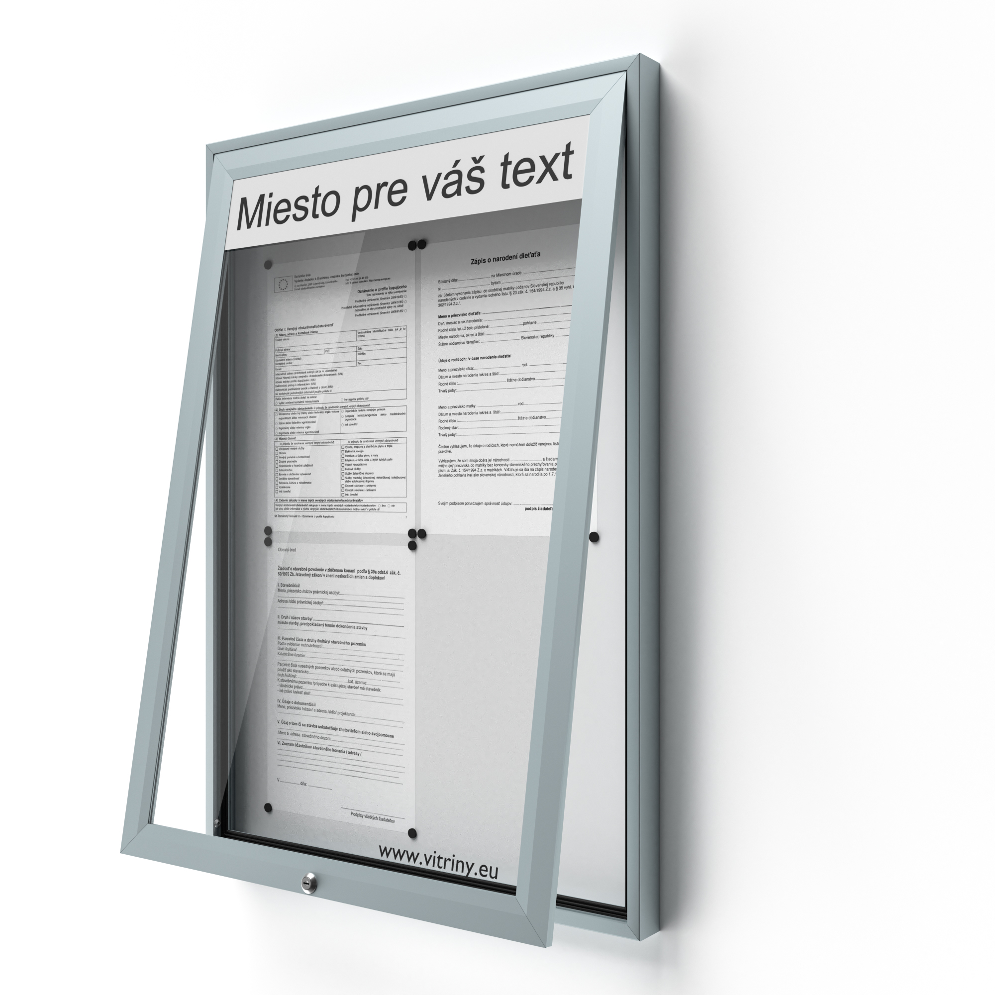 UP50 - otevírání do hora + nápis